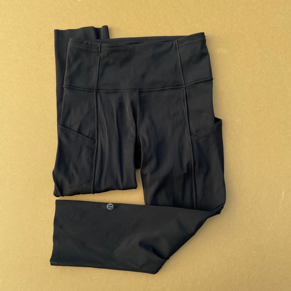 Lululemon All The Right Places Crop Women 4 Black Yoga Gym Pockets Leggings